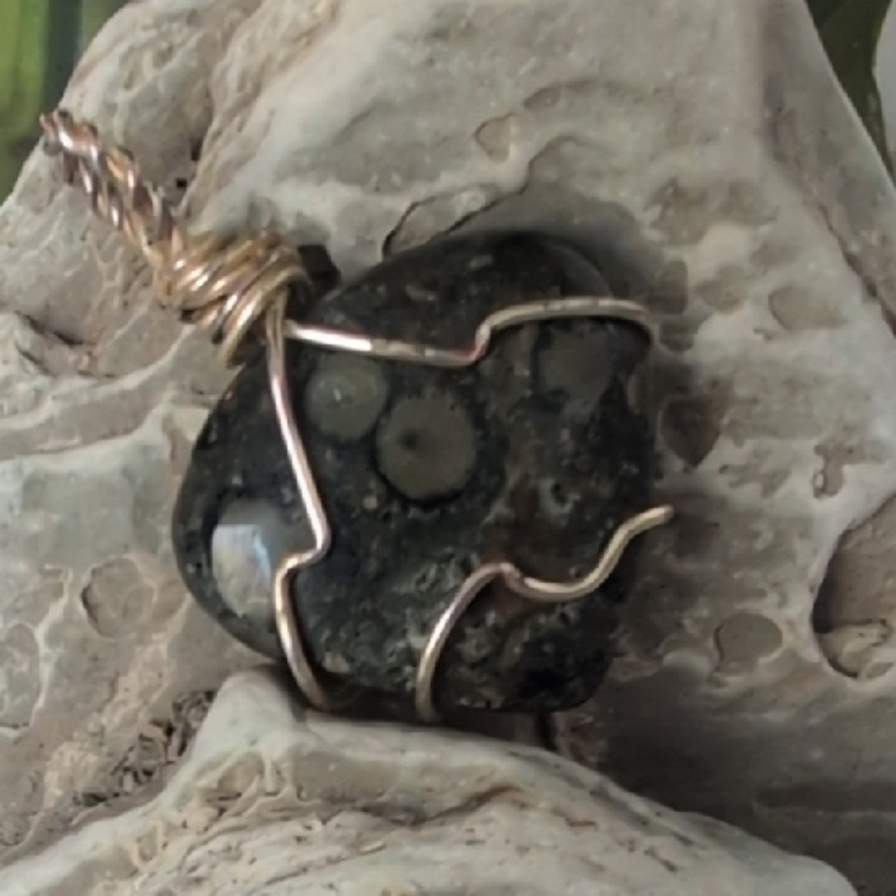 Handcrafted Wire-Wrapped Stone Pendant